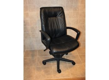Black Leather / Vinyl Desk Chair, Adjustable