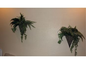 Two Large Greenery Wall Hangings Approximately 32 In Tall  29 In Wide