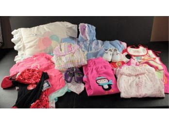 New And Like-new Girls Clothes 12 M - 2, Cute Pillow, Bibs, Two Pair Shoes