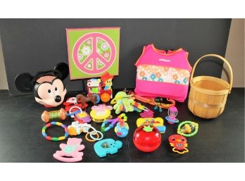 Assorted Toddler Toys, Mickey Mouse,  Basket, Swim Vest