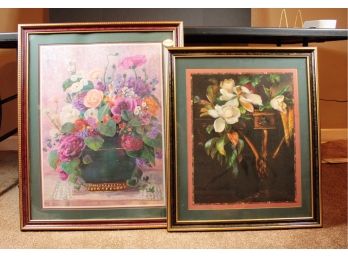 2 Framed Floral Pictures 31 X 24 And 27 X 22