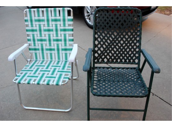 Two Mismatched Lawn Chairs