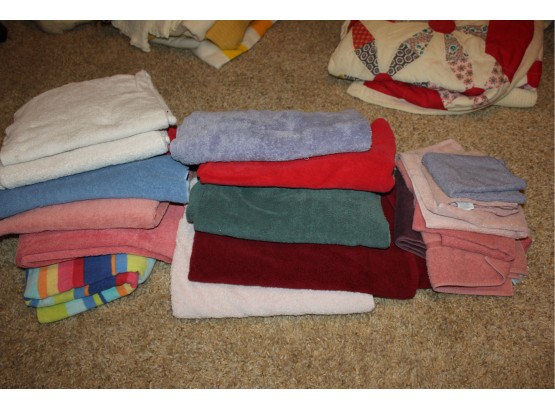 Multiple Mismatched Towels And Rags