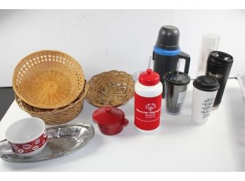 Insulated Cups, Baskets, Serving Tray