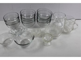 Miscellaneous Glass Bowls Small Pitcher, Candy Dishes