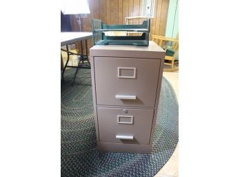 2 Drawer Metal File Cabinet, Two Piece Paper Tray