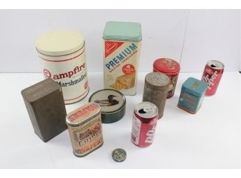 Old Tins  Premium Crackers, Hershey's Cocoa, Campfire Marshmallows Etc.