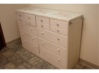 Wide Dresser 52 X 36 10 Drawers, With Homemade Mosaic Tile Top
