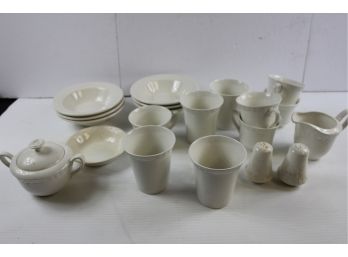 6 Oneida Bowls, Many Wedgwood Pieces Miscellaneous White Dishes