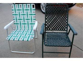 Two Mismatched Lawn Chairs
