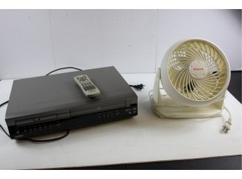 Cinevision DVD VHS Player, Small Honeywell Fan