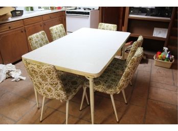Kitchen Table And 6 Chairs 59 Inch Long , Small Chip In Leaf, No Holes In Chairs