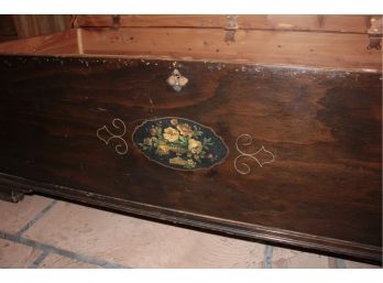 Antique Cedar Chest With Assorted Blankets  47x21