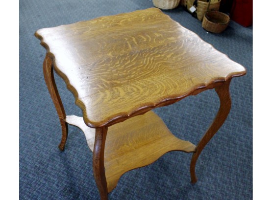 Beautiful Antique Square Table With Lower Shelf 24 X 24 30 In Tall