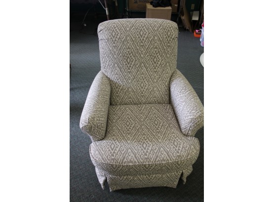 Small Gray And Ivory Swivel Rocker, 36in Tall