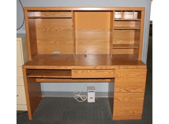 Large Wood Computer Desk, See Description