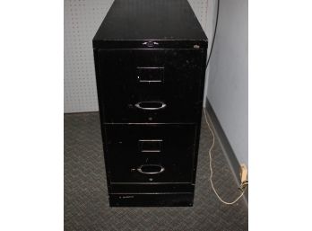 Black Metal 2 Drawer Filing Cabinet, 28.5 X 15, 30 In Tall