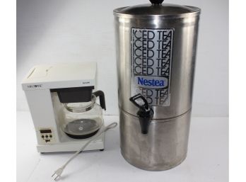 Mr Coffee Pot - Minute Button Sticks, Plus Stainless Nestea Iced Tea Canister