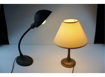 Two Vintage Desk Lamps, Both Work, Both Are Adjustable