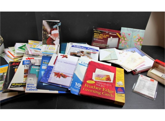 Large Lot Of Greeting Cards, Labels, Laminating Paper, Etc