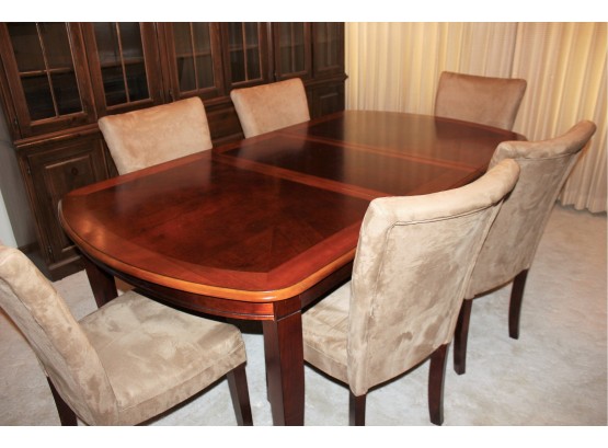 Dining Room Table And 6 Chairs, 78 In With 18-inch Leaf Installed