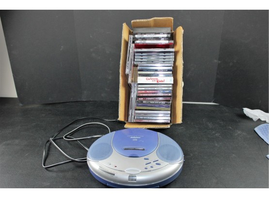 Audiophase CD Player, Box Of CDs