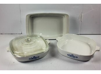 CorningWare Blue Corn Flower Square, 10 In Square, 12 In With Lid