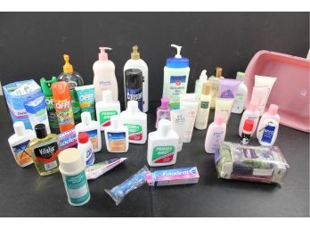 Miscellaneous Lot - Lotions, Kleenex, Bug Spray, Denture Miscellaneous, Sunblock