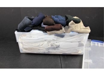 Plastic Tote With Men's Socks
