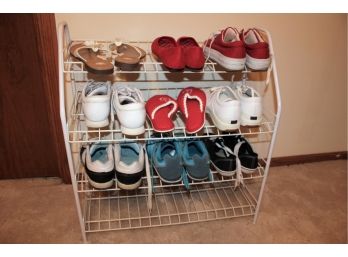 Shoe Rack With Nine Pair Ladies Shoes Size 8 - Very Nice Shape