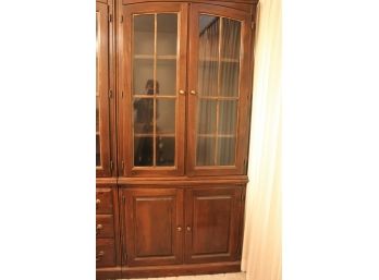 Hutch With Glass Doors And Three Shelves, 77 Inch Tall, 35 Inch Wide 17 Inch Deep