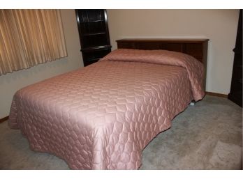 Queen Size Bed, Mattress And Headboard, Pillows, Mattress Cover, Spread