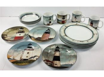4 Place Setting, David Carter Brown, By The Sea Cups And Bowls, Plates, Salad Plates