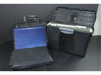 Plastic File Box, 2 File Holders, Soft Briefcase