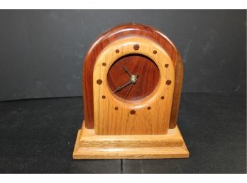 Handmade Wooden Clock, Nine Inch Tall Made By Mack  Allen