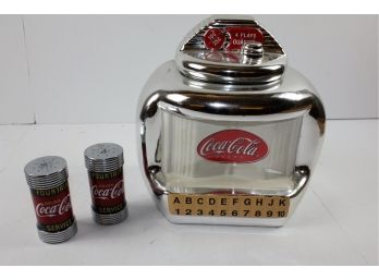 Coca-Cola Jukebox Cookie Jar And Coca-Cola Salt And Pepper Shakers