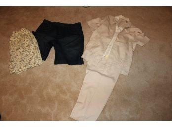 Two Pair Of Shorts And Ladies Pant Suit, Stain On Top