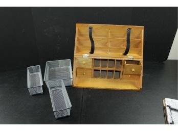 Office Baskets, Office Wood Desk Box