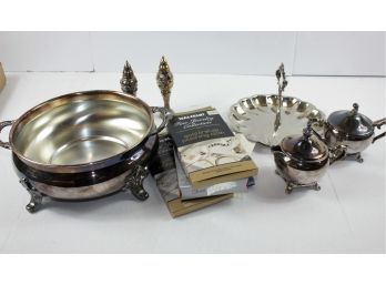 Silver Plated Serving Dishes With Cleaning Cloths