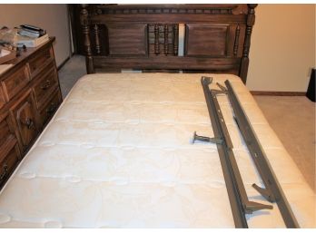Queen Size Box Springs And Mattress With Rails And Headboard