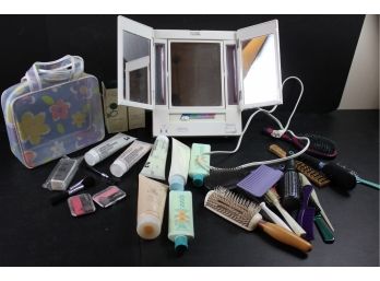 Makeup - Mary Kay, Avon, Jerdon - Makeup Mirror And Brushes And Combs