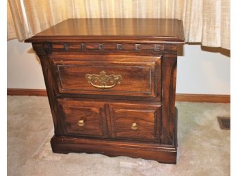 Two Drawer Bedside Table, 25 In Wide 15 Deep 23.5 Tall
