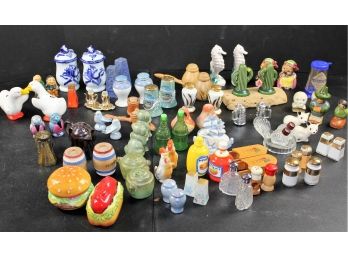 Multiple Salt And Pepper Shakers Including Cactus, Roosters Etc.  Lot 3