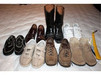 Men's Shoe Lot - Size 10, Cole Haan, Red Wing Cowboy Boots, New Balance, Uggs