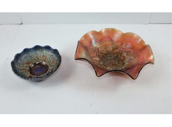 Possibly Two Pieces Of Carnival Glass