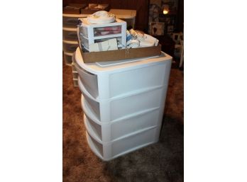 4 Drawer Plastic Container With Wheels- 2 Foot X 15 In, Small Three Drawer Plastic Unit With Lots Of Elastic