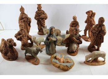 Large 15 Piece Ceramic Nativity - Probably Needs Finished,  5' To 12' Tall