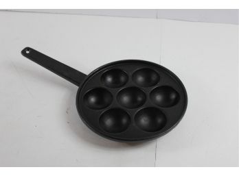 Cast Iron Danish Aebleskiver, Round Ball Pancake Making Pan