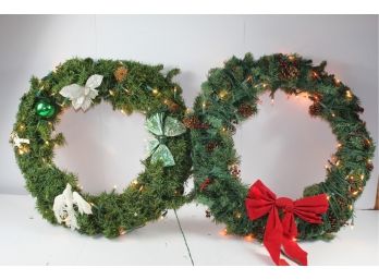 2 Christmas Wreaths 24 Inch Diameter