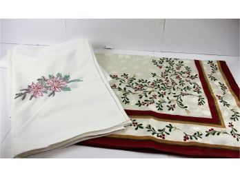 Two Beautiful Tablecloths - 1 Hand-embroidered